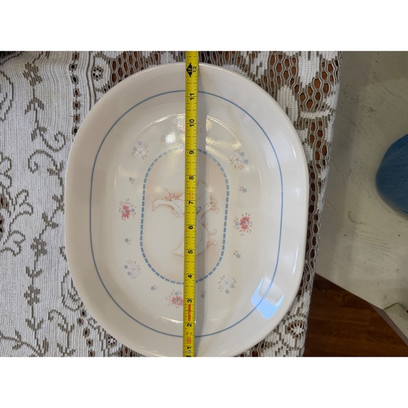 Corelle Corning Country Cornflower Goose Platter and Dinner Plates Set of 3 - Picture 6 of 9